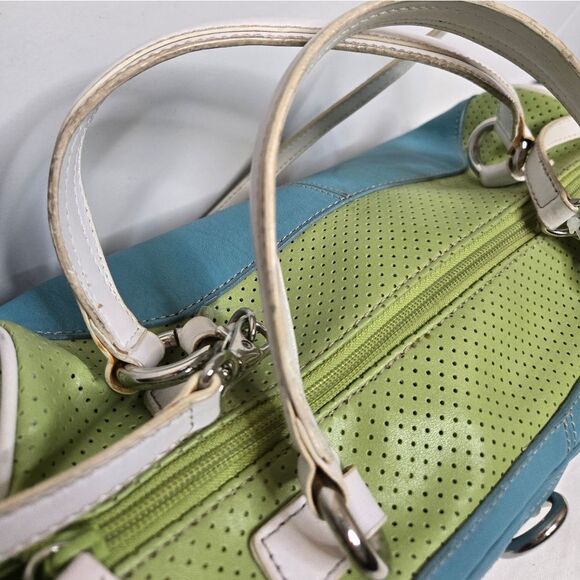 VINTAGE Y2K two tone retro barrel crossbody shoulder east west bag purse - Picture 4 of 11